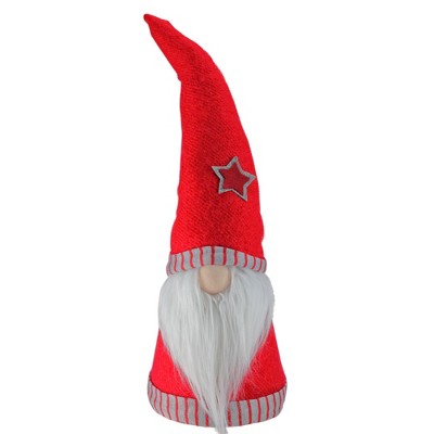 Northlight 21.25" Red and Gray Cone Gnome Christmas Table Top Decor