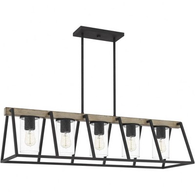 Brockton 42" Gray Ash Steel Outdoor Linear Chandelier