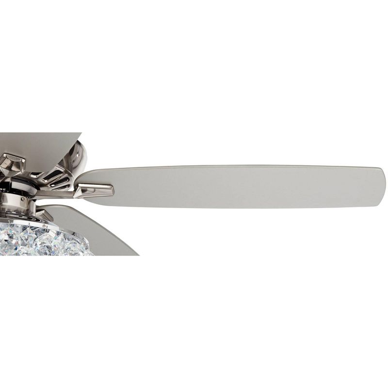 52" Casa Vieja Indoor Ceiling Fan with Light LED Dimmable Remote Brushed Nickel Silver Blades Crystal Ball Diamond Beads Living Room, 4 of 10