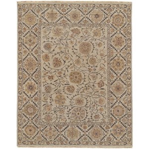 2' X 3' Tan and Red Wool Oriental Hand Knotted Area Rug - 1 of 4