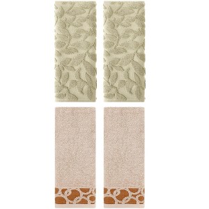 REGALWOVEN 4 Pcs Cotton Soft Absorbent Hand Towel for Bathroom Face Gym and Spa - 1 of 4