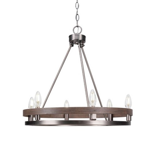 Toltec Lighting Belmont 6 - Light Chandelier in  Graphite/Distressed Wood - image 1 of 1