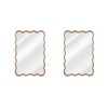 Spassway Sets of 2  Asymmetrical Rectangle Wall Mirrors Irregular Wood Frame Wall Mounted Vanity Mirror Decorative for Bedroom Bathroom - 2 of 4