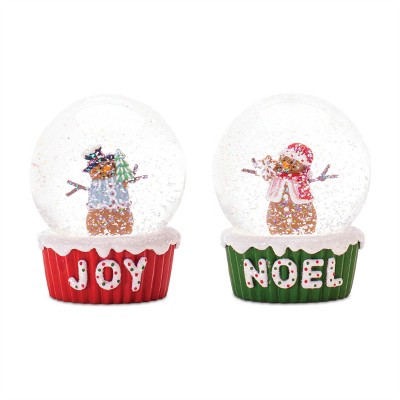 Gingerbread Snowman Snow Globe (Set of 2)