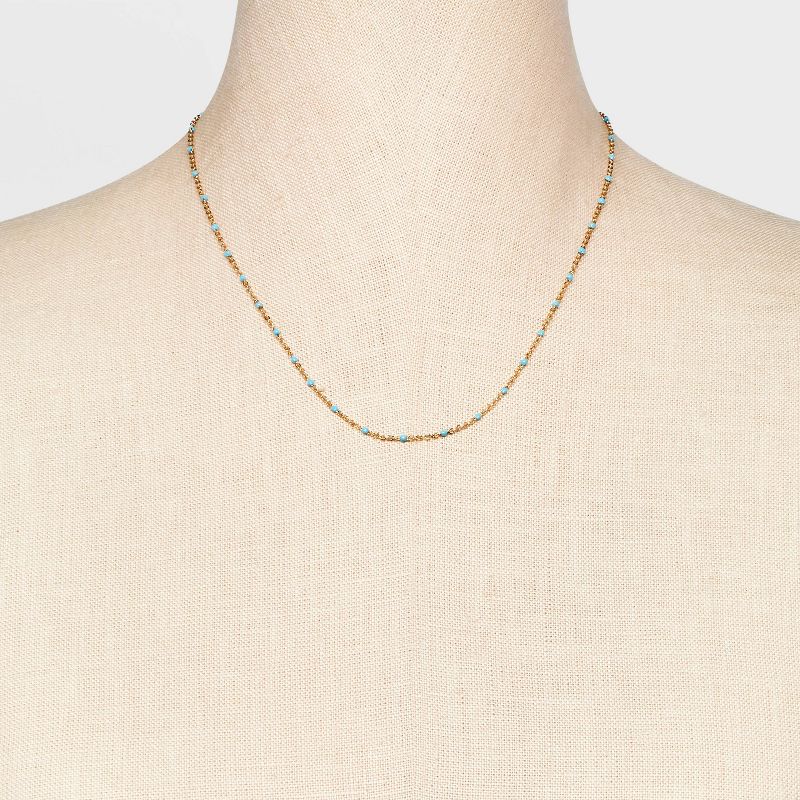 Turquioise Epoxy Beaded Necklace - Universal Thread&#8482; Gold, 3 of 6