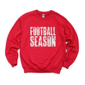 Football Season Block Distressed - Women's Graphic Sweatshirt - 1 of 4