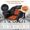 Docred Oversized Heated Camping Chair, Patio Lounge Chairs with 3 Heat Levels, Portable Folding Heated Chair Round Moon Saucer Folding Lawn Chair - 3 of 4