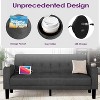 TYBOATLE 3-Piece Sofa Couch, Modern Linen Upholstered Sofa, 1 Loveseat & 1 Accent Chair Sofa with Deep Seats for Living Room,Dark Gray - 2 of 4