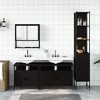 vidaXL 4-Piece Bathroom Set with Engineered Wood Furniture - Wall-Mounted Mirror Cabinet, Sink Cabinets, Storage Unit - Black - 3 of 4