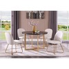 45" Round Dinning Table Black Wood Top with Metal Frame (Seats 4) - Morden Fort - 2 of 4
