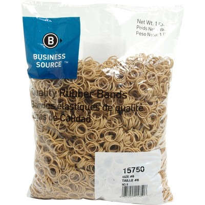 Business Source Rubber Bands Size 8 1 lb./BG 7/8"x1/16" Natural Crepe 15750