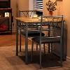3-Piece Industrial Dining Set, Kitchen Table with 2 Upholstered Chairs & Metal Legs, Compact Breakfast Bar for Small Homes or Apartments - 4 of 4