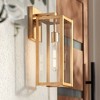 John Timberland Titan 17" High Modern Outdoor Wall Light Fixture Mount Porch House Edison Bulb Weatherproof Soft Gold Finish Clear Glass Shade - 2 of 4