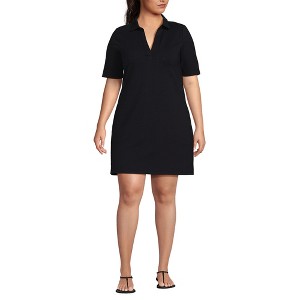 Lands' End Women's Starfish Elbow Sleeve Polo Dress - 1 of 4