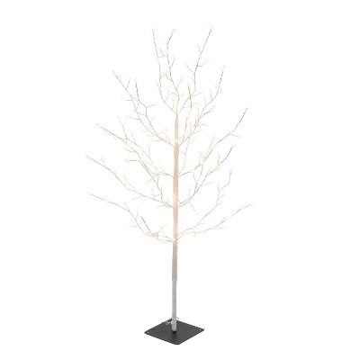 Gerson International 47.2-Inch High Electric Tree with Warm White Micro LED Lights, White