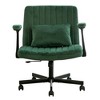 TopComfy Task and Office Chairs Ergonomic Breathable Linen Armrests Swivel Recline For Home Office Creative Work Meditation, Green, 25.98"*23.6"*11.8" - 2 of 4