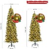 6-12ft Artificial Christmas Tree with Fervent Warm White Lights, Xmas Slim Tree with Pine Cone & Foldable Stand, Decoration for Festival, Party, Home - 2 of 4