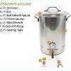 GasOne 8 Gallon Stainless Steel Home Brew Kettle Pot Pre Drilled 4 PC Set with Tri Ply Bottom, Stainless Steel Lid, Thermometer, Ball Valve Spigot - 2 of 4