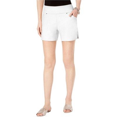 I.N.C International Concepts Womens Curvy Pull-On Casual Walking Shorts, White, 16