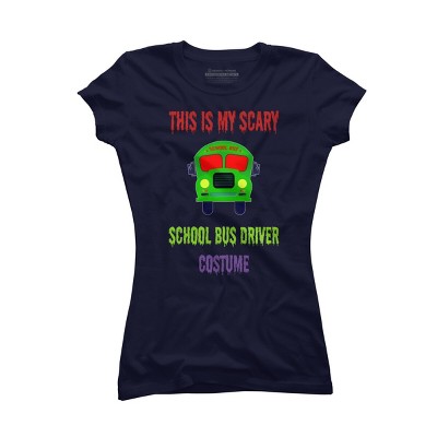Junior's Design By Humans Halloween School Bus Driver Costume By TeeShirtMadness T-Shirt
