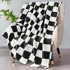 Lomsoe Checkered Blanket Flannel Throw Blankets Soft Cozy Checkered Grid Print Chessboard Pattern Throws for Bed Sofa Couch. - 2 of 4
