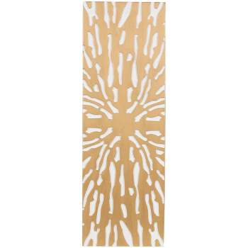 Wooden Starburst Abstract Carved Wall Decor with White Backing Gold - Olivia & May