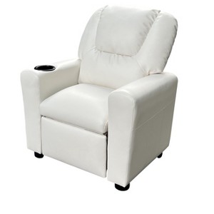 Yinvani PU Leather Kids Recliner Chair with Cupholder - 1 of 4