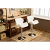 DOMETOUR Contemporary Faux Leather Bar Stools Adjustable Height Set of 2 - 2 of 4
