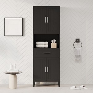70.9" Bathroom Storage Cabinet, Freestanding Slim Floor Cabinet with Adjustable Shelves, Kitchen Pantry Cabinet for Living Room Kitchen - 1 of 4