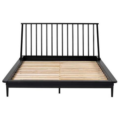 Black wood deals panel bed