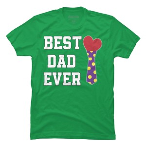 Men's Design By Humans Best Dad Ever Heart Tie By sukhendu12 T-Shirt - 1 of 2