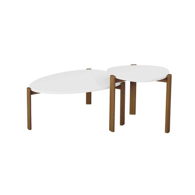 Manhattan Comfort Gales Mid - Century Modern End Table and Coffee Table Set