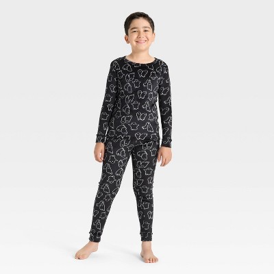 Kids' 2pc Halloween Snuggly Soft Long Sleeve Tight Fit Pajama Set - Cat & Jack™