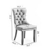 Set of 2 American PU Leather Upholstered Dining Chairs with Wooden Frame Nailhead Trim and Velvet Back, Kitchen Side Chairs-Koiai - 4 of 4