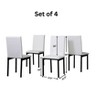 Okak Set of 4 Modern Dining Chairs, Armless Metal Frame & Faux Leather Seats, Upholstered Kitchen & Dining Room Side Chairs - 4 of 4