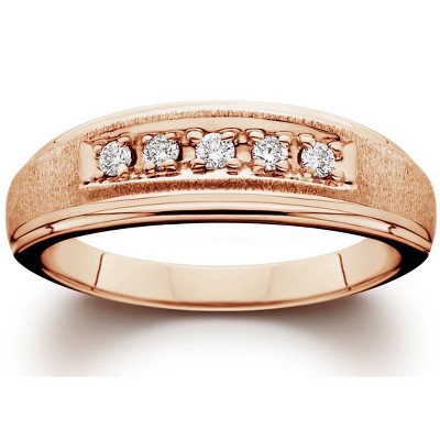 Pompeii3 Mens Diamond Ring 14K Rose Gold