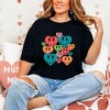 Simply Sage Market Women's Distressed Smiley Hearts Short Sleeve Garment Dyed Tee - 2 of 4
