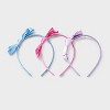 Girls' 3pk Bow Headband Set - Cat & Jack™️ Purple/Blue/Pink: Fashion Accessory for All Hair Types - 2 of 3