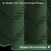 Shower Curtain, Dark Green Tufted Chevron Textured Tassel, Water Repellent, Minimalist Ruffled Cloth, 12 Hook, 72x72 - 3 of 4