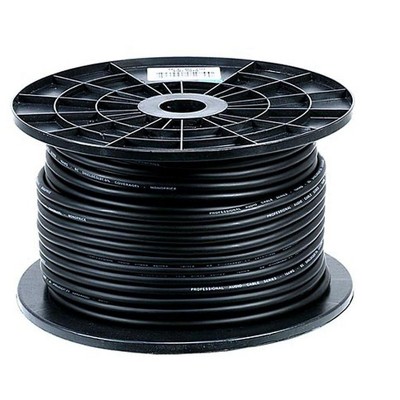 Monoprice Professional Microphone Bulk 16AWG Cable Cord - 250 Feet - Black | 8.0mm With High-Purity, Oxygen Free Copper Conductors, Braided Copper