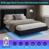 CAVINAS Full Size Bed Frame, Modern Velvet Fabric Floating Bed Frame with LED Lights, Wingback Upholstered Bed - 4 of 4