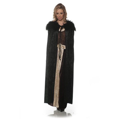 Women's cape with faux fur outlet trim