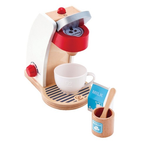 Hape Wooden Black Coffee Maker Kitchen Set with Accessories| Pretend Play  Toy Set for Kids Ages 3 Years and Up