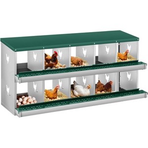 Coucheta Chicken Nesting Boxes - Available in Multiple Styles (Bracket Leg/Two-Tier/Wall Mount) & Compartments (6/8/10) for Easy Egg Collection. - 1 of 4