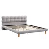 NicBex Full/Queen/King Upholstered Bed Frame with Cookie-Shaped Headboard,Platform Bed Frame with Wood Slats Support,Noise-Free,Easy Assembly,Gray - 3 of 4