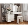 TOBILI Makeup Vanity Table with Mirror with Storage Drawers, Matching Stool, and Organizing Compartments for Makeup Brushes and Cosmetics - 2 of 4