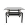 Syemin Glass End Tables, Double Tier Large Side Table with Tempered Glass Top for Living Room Decoration, Black, 39.37"*23.62"*17.7" - 2 of 4