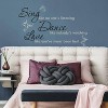 Dance Sing Love Peel and Stick Wall Decal White/Black - RoomMates: Vinyl Quotes, Self-Adhesive Modern Home Decor - image 2 of 3