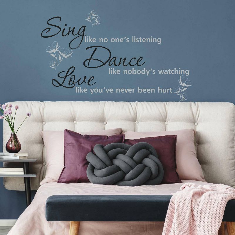 Dance Sing Love Peel and Stick Wall Decal White/Black - RoomMates, 3 of 6