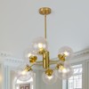 PAKOKULA Modern 6-Light Gold Branch Sputnik Dimmable Chandelier with Clear Globe Glass Shades for Living Room - 2 of 4